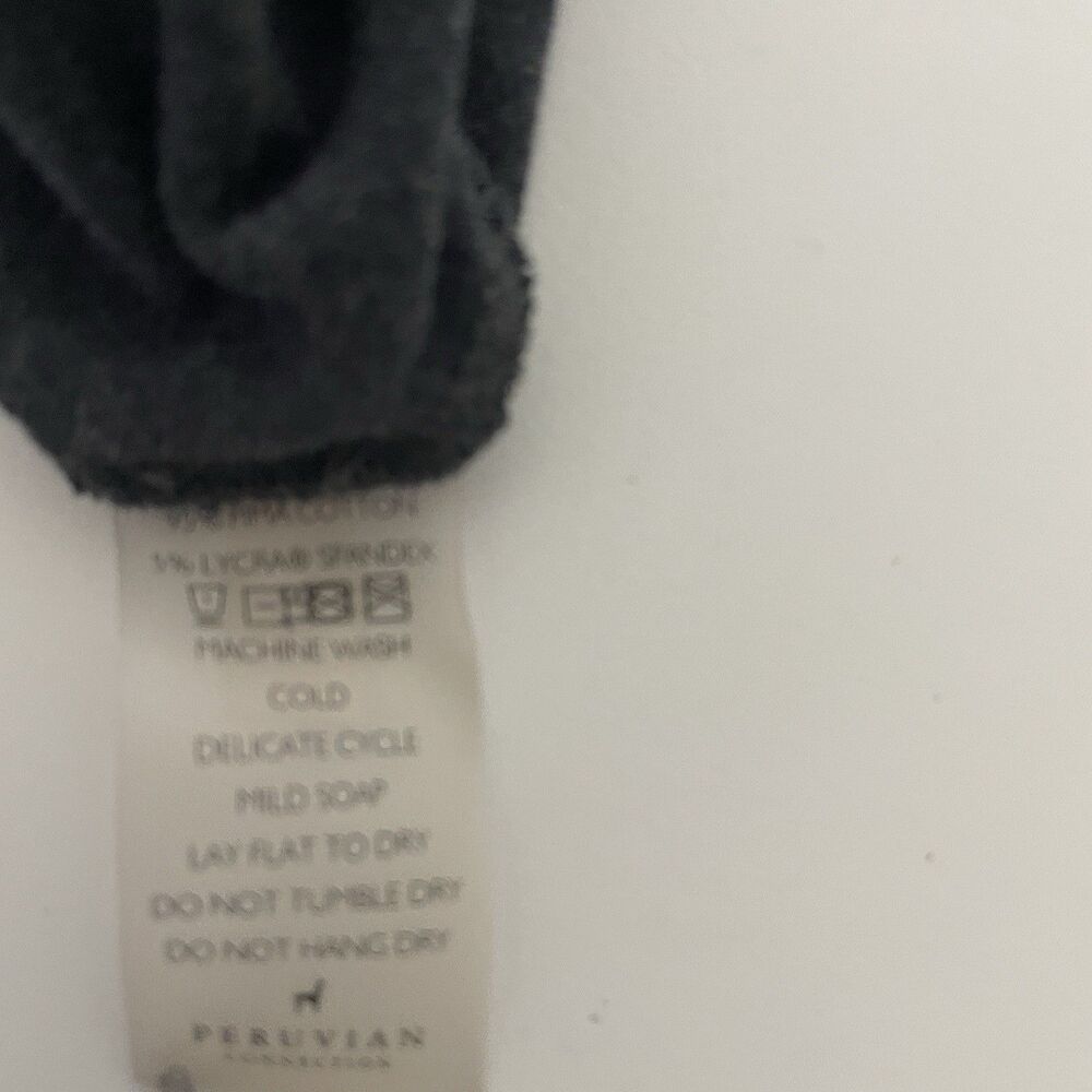 Peruvian Connection Gray Long Sleeve Pima Cotton T-Shirt Size S Basic Capsule - Picture 9 of 11